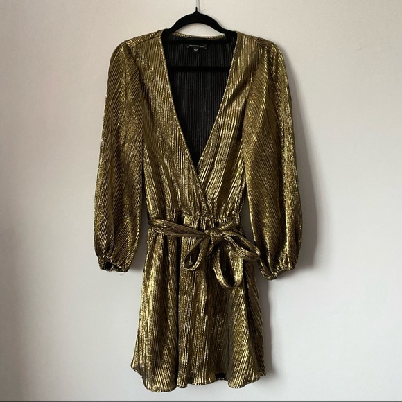 Bardot Dresses & Skirts - BARDOT Womens Gold Pleat Dress Size Au 8  BELISSA